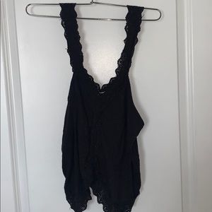 Urban Outfitters Black lace trim tank